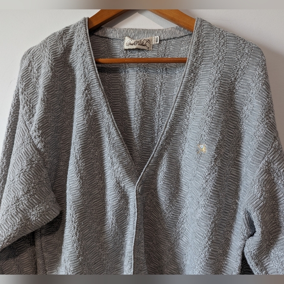Arnold Palmer Grey Knitted Grandpa Cardigan Size 36 - Picture 6 of 7